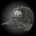 Black Camo Leather Patch Hat