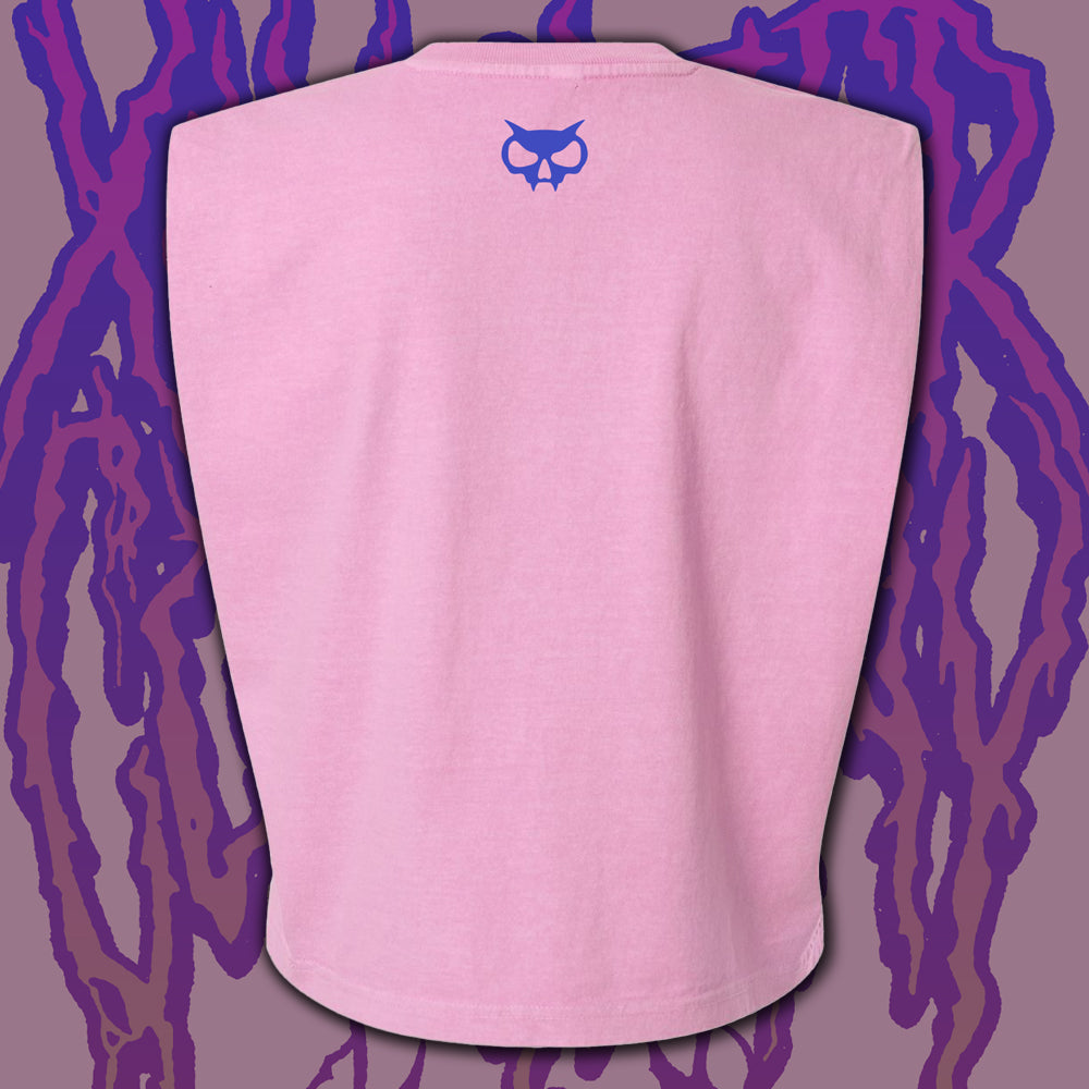 Ladies' Pink Death Metal Crop Tank