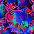 stack of holographic tech noir stickers