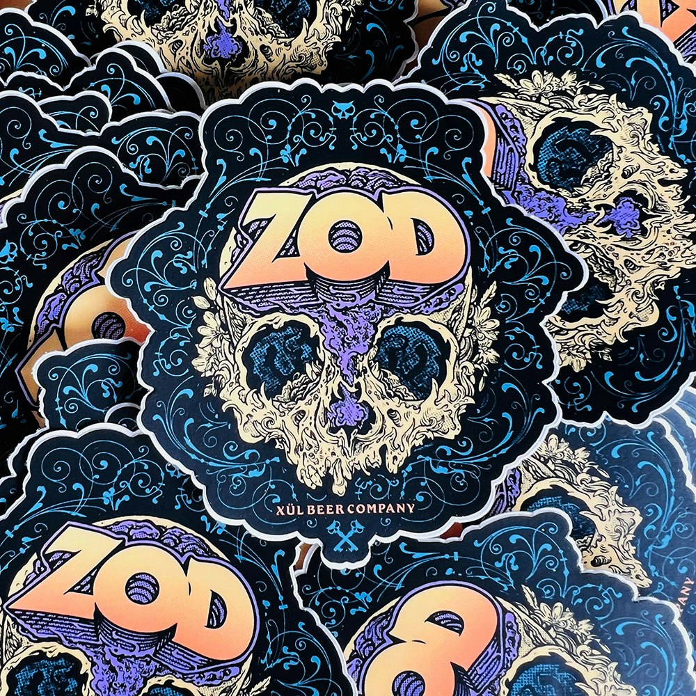 stack of Zod stickers