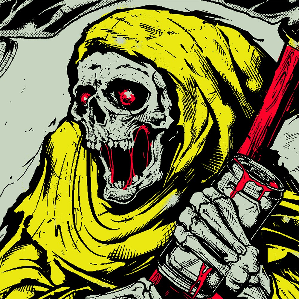 Grim Reaper Tee - Red/Yellow