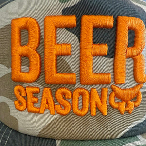 Xul Camo hat with puffed embroidered "Beer Season" on the front.