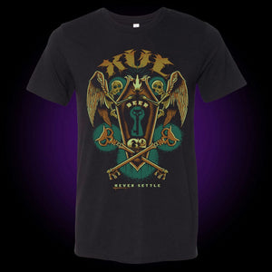 black tee with gatekeeper graphic