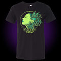 black shirt with Ivy illustration in green