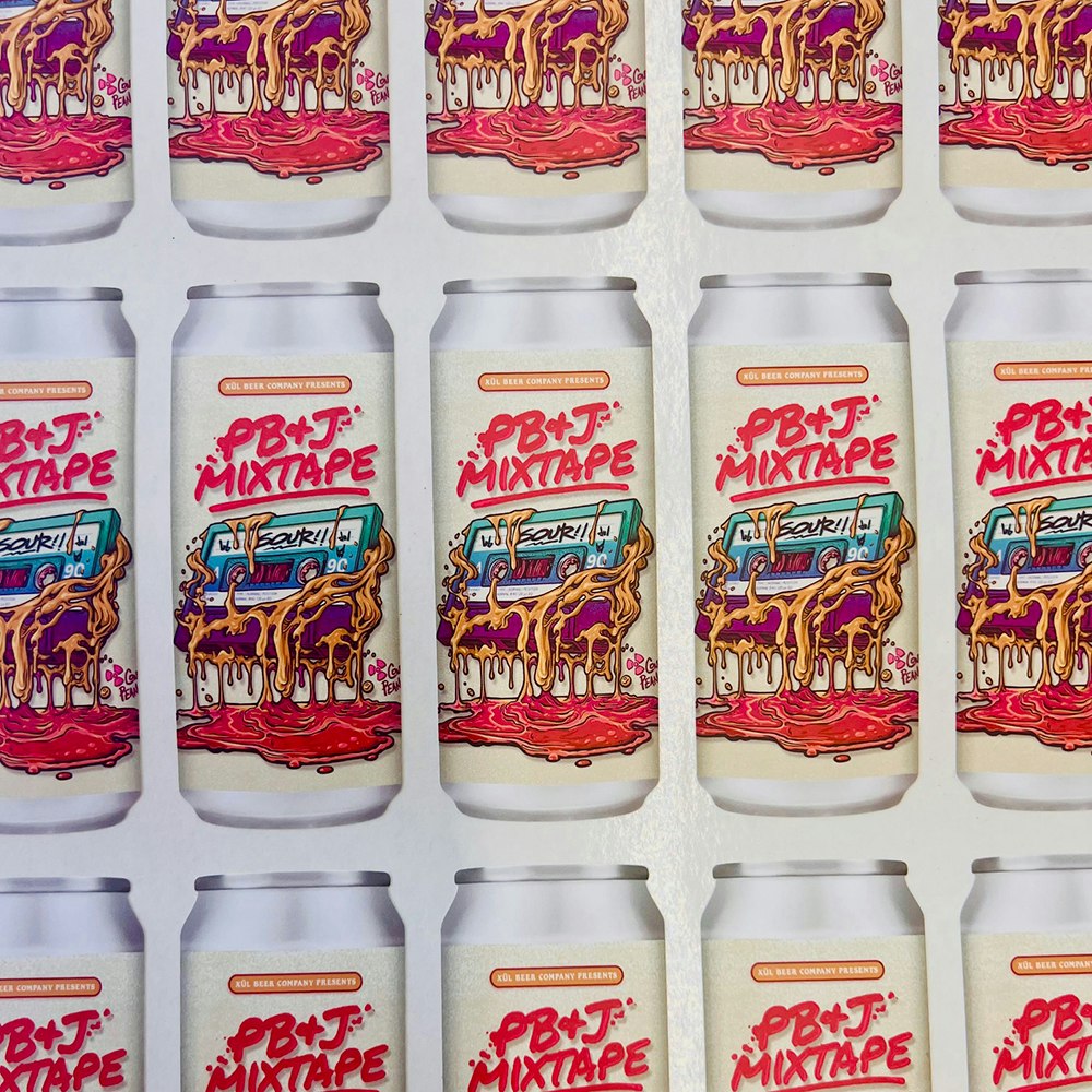 Can art sticker of our beloved PB&J Mixtape.