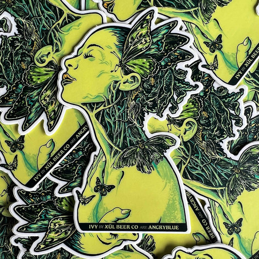 stack of green ivy stickers