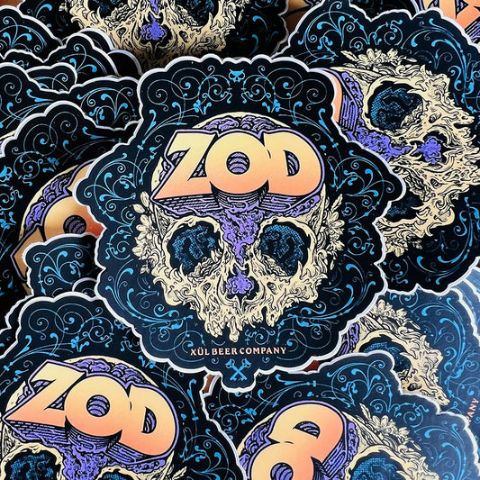 stack of Zod stickers
